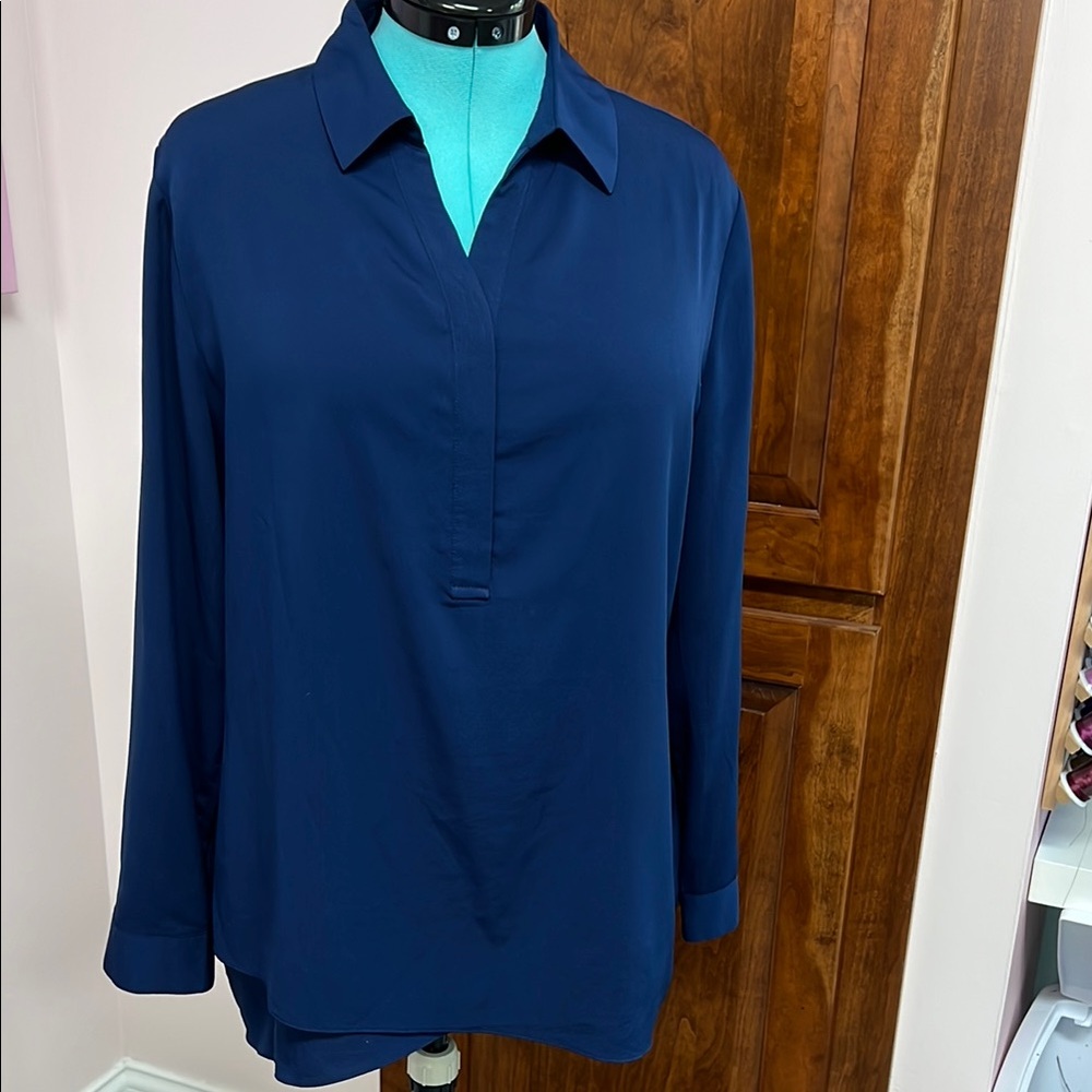 Chico's Navy Blue Blouse - Picture 1 of 7